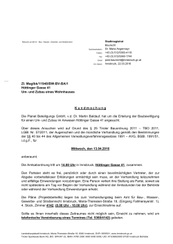 Baubewilligung, Höttinger Gasse 41, Planet Beteiligungs GmbH, Gz