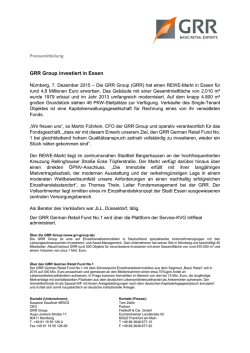 GRR Group investiert in Essen