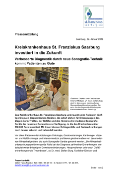 Kreiskrankenhaus St. Franziskus Saarburg investiert in die Zukunft