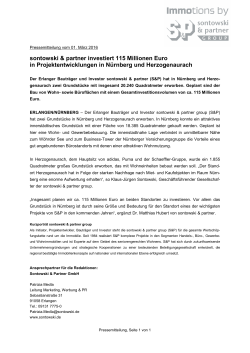 sontowski & partner investiert 115 Millionen Euro in