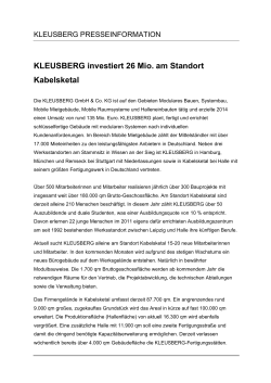 KLEUSBERG investiert 26 Mio. am Standort Kabelsketal