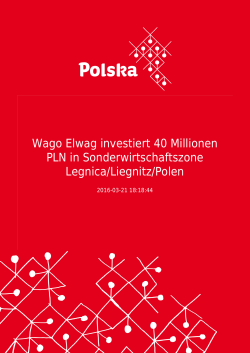 Wago Elwag investiert 40 Millionen PLN in - WPHI