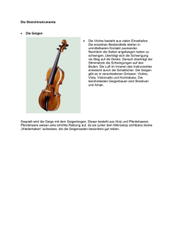 Die Streichinstrumente &bull; Die Geigen &bull; Die Violine besteht aus vielen