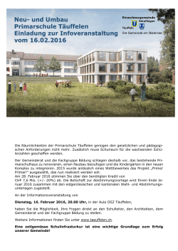 Die Räumlichkeiten der Primarschule Täuffelen genügen den