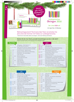 Flyer Veranstaltungen - Landesgartenschau &Ouml;hringen 2016