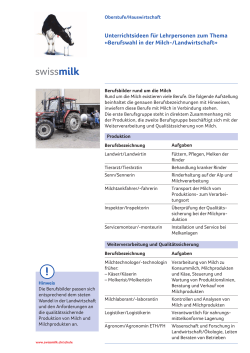 Berufswahl in der Milch-/Landwirtschaft