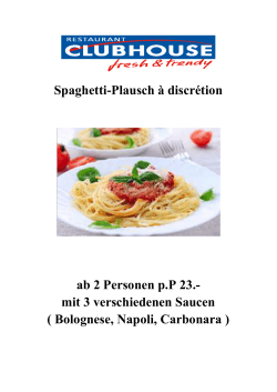 Spaghetti-Plausch à discrétion