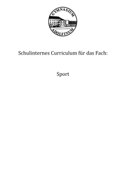 Schulinternes Curriculum für das Fach: Sport