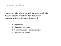 Einmischen oder Glattstreichen? Die