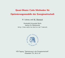 Quasi-Monte Carlo Methoden für Optimierungsmodelle der