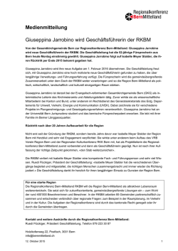 Giuseppina Jarrobino wird Gesch&auml;ftsf&uuml;hrerin der RKBM