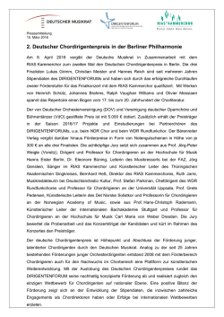 Pressemitteilung Deutscher Chordirigentenpreis 15.3