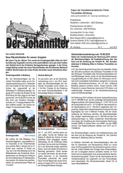 Johanniter Juni 2015 - SP Thunstetten-B&uuml;tzberg
