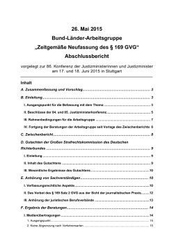 Zeitgem&auml;&szlig;e Neufassung des &sect; 169 GVG