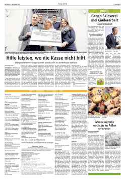 Hilfe leisten, wo die Kasse nicht hilft