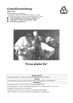 Gottesdienstordnung Woran glaubst Du?