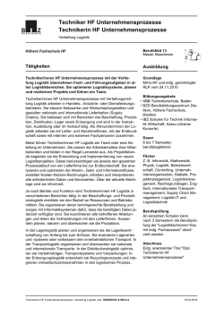 Techniker HF Unternehmensprozesse Technikerin HF