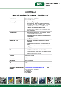 Staatlich geprüfte/r Techniker/in - Maschinenbau