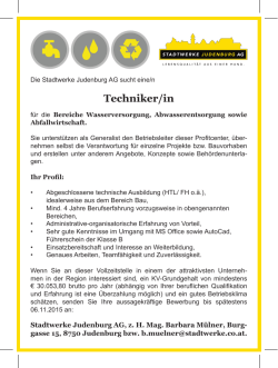 Techniker/in - Stadtwerke Judenburg AG
