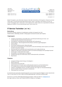 IT Service Techniker ( w / m )