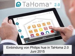 Einbindung von Philips hue in TaHoma® 2.0