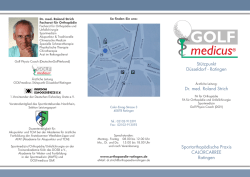 Golf Medicus - Dr. med. Roland Strich &ndash; Facharzt f&uuml;r Orthop&auml;die in