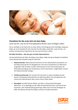Checkliste für die erste Zeit mit dem Baby - DAK