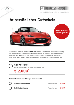 Ihr persönlicher Gutschein € 2.0002 Ihr persönlicher Gutschein
