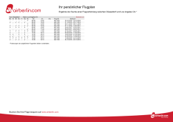 Ihr persönlicher Flugplan