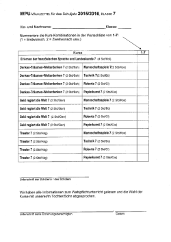WPU Wahlzettel Klasse 6