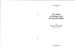 Ablass im Jahr der Barmherzigkeit