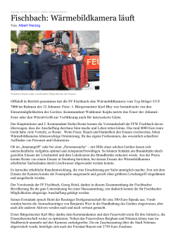 Fischbach: Wärmebildkamera läuft - Freiwillige Feuerwehr Fischbach
