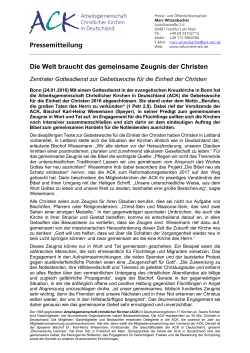 Gottesdienst zur Gebetswoche f&uuml;r die Einheit der Christen in Bonn