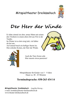 Der Herr der Winde - Mitspieltheater Dreikäsehoch