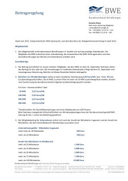Beitragsregelung - Bundesverband WindEnergie eV