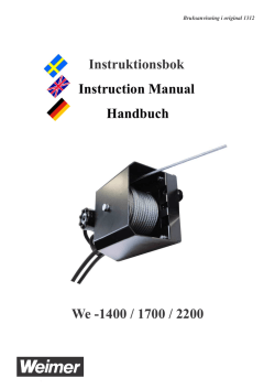 Instruktionsbok Instruction Manual Handbuch We
