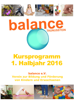 Kursprogramm 2016 - Therapiezentrum balance