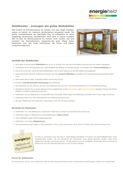 Holzfenster - erzeugen gutes Wohnklima