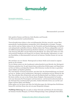 Herrmannsdorfer Statement vom 15. Februar 2016