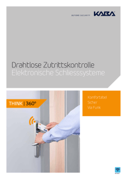 Drahtlose Zutrittskontrolle Elektronische Schliesssysteme