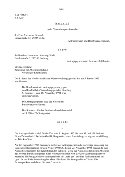 Seite 1 8 M 7566/94 5 B 62/94 B e s c h l u ß in der