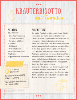 Kräuterrisotto mit Tomaten Rezeptkarte