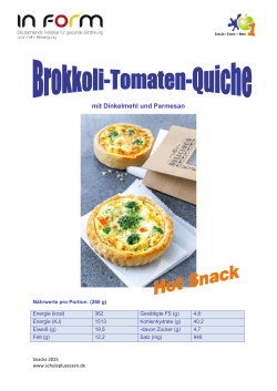 Brokkoli-Tomaten-Quiche - Schule + Essen = Note 1