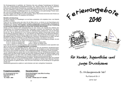 geht es zum Freizeitprospekt 2016