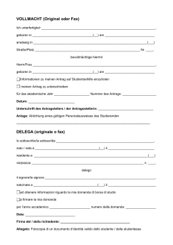 VOLLMACHT (Original oder Fax) DELEGA (originale o fax)