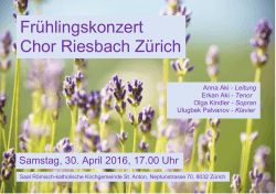 Frühlingskonzert Chor Riesbach Zürich