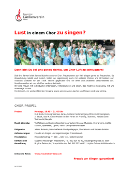 Lust in einem Chor zu singen? - Frauenchor Cäcilienverein Aarau