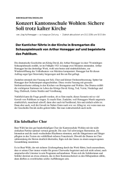 Ein fabelhafter Chor - Kantonsschule Wohlen