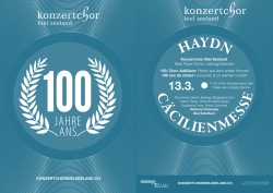 Perlen aus dem ersten Konzert 100 ans du chœ