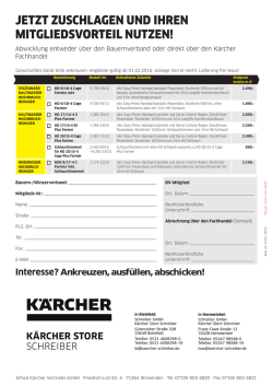 Jetzt zuschlagen und Ihren MItglIedsVorteIl nutzen!